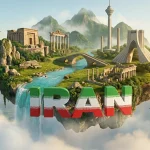 پوستر مفهومی و سورئال با کیفیت بسیار بالا، با پرچم ایران